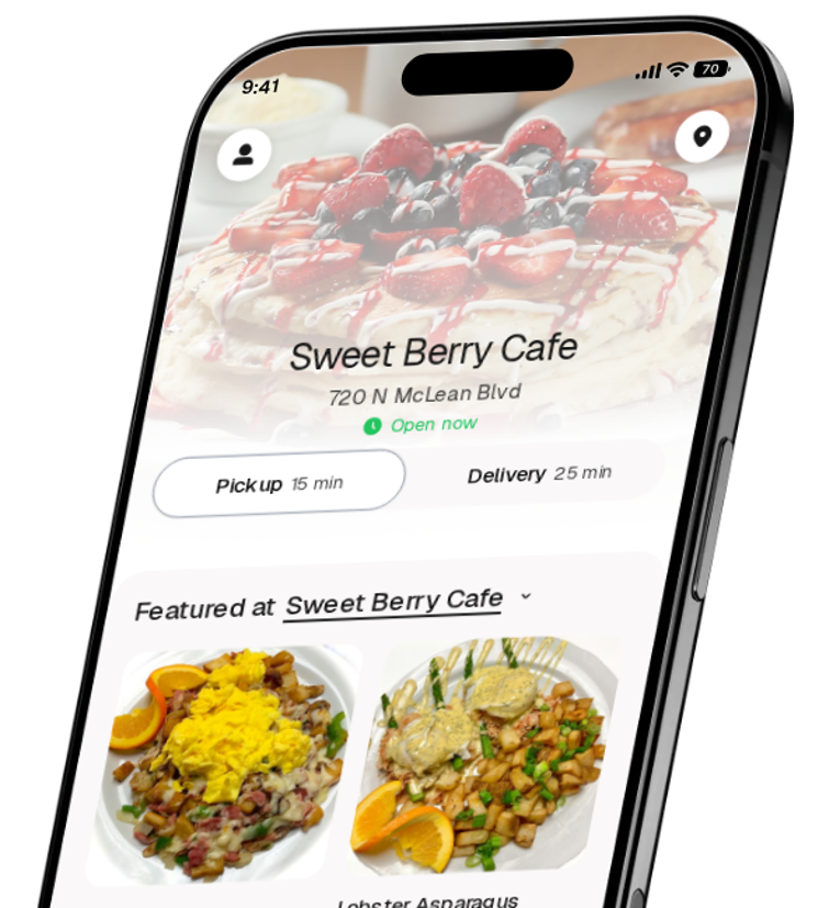 Sweet Berry Cafe app preview