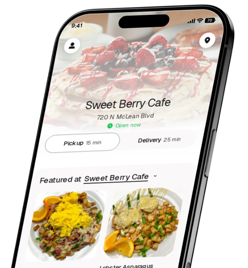 Sweet Berry Cafe app preview