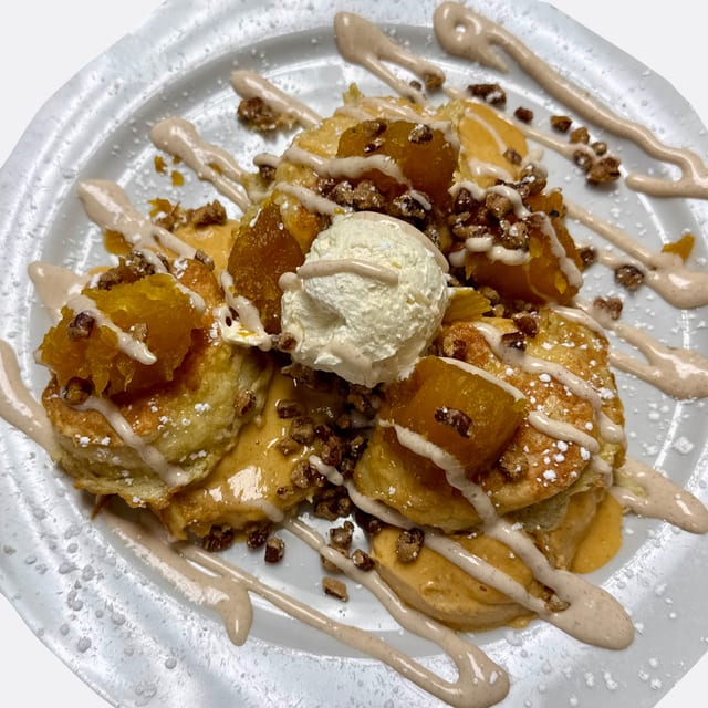 Pumpkin Stuffed Biscuit French Toast.
