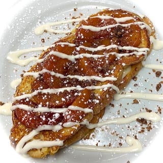 Peach Cobbler Stuffed French Toast